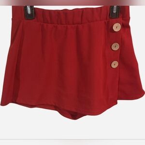 Haute Monde Red Skort with Button Detail